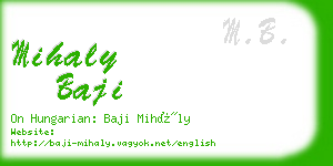 mihaly baji business card